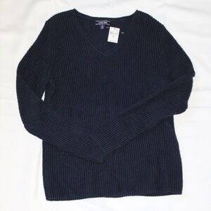 Lands' End Blue V-Neck Sweater